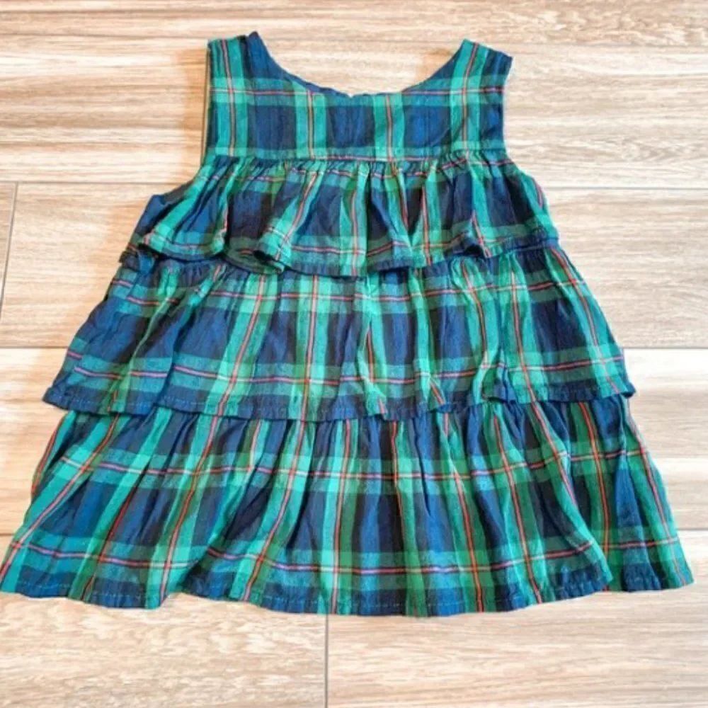Peek Kids Plaid Ruffle Tee Size 8